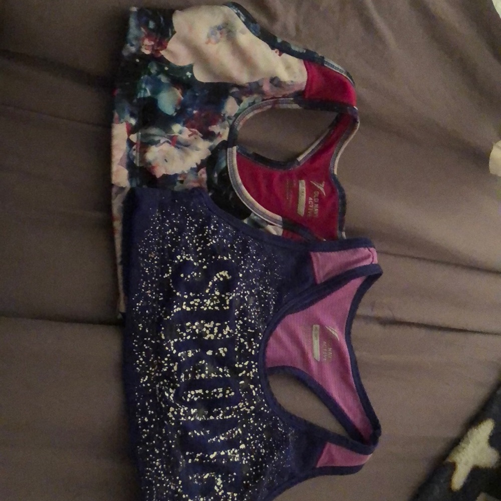 two pc CUTE PRINT girls sports bras